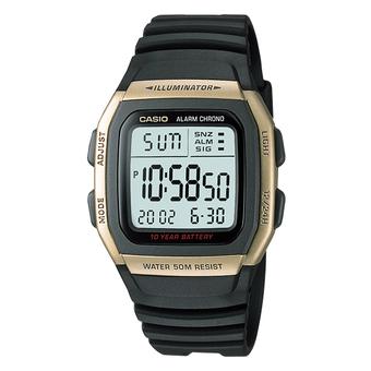 Casio Digital W-96H-9AV Men's Watch - Black/Gold  