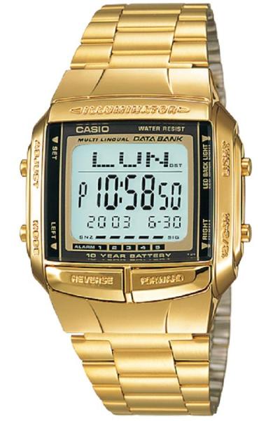 Casio Digital Watch DB-360G-9ADF Jam Tangan Unisex Strap Stainless Steel - Gold