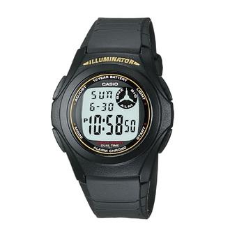 Casio Digital Watch F-200W - 9ADF - unisex watch - karet - hitam  