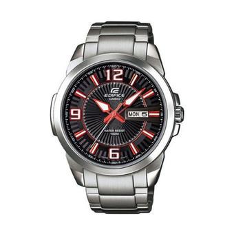 Casio Edifice EFR-103D-1A4VDF - Jam Tangan Pria - Stainless Steel - Hitam Merah  