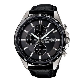 Casio Edifice EFR-512L-8A - Jam Tangan Pria - Chronograph - Strap Kulit Hitam  