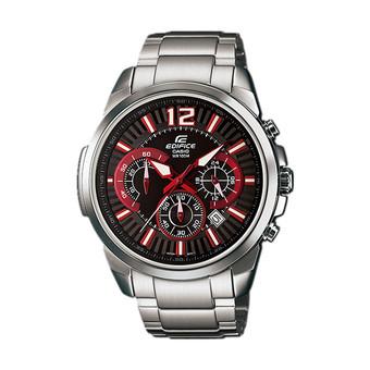 Casio Edifice EFR-535D-1A4VDF - Jam Tangan Pria - Stainless Steel - Hitam Merah  