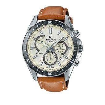 Casio Edifice EFR-552L-7AVUDF - Jam Tangan Pria - Genuine Leather- Coklat  