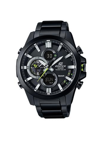 Casio Edifice Jam Tangan Pria - Hitam - Strap Stainless Steel - ECB-500DC-1ADR  