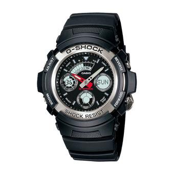 Casio G-Shock AW-590-1A - Jam Tangan Pria - Hitam - Karet  