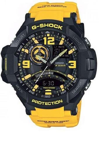 Casio G-Shock G-Aviation Gravity Defier Watch Jam Tangan Pria - Hitam Kuning- Strap Karet - GA-1000-9BDR  