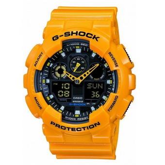 Casio G-Shock GA-100A-9ADR - Men Watch - Yellow - Resin Band  