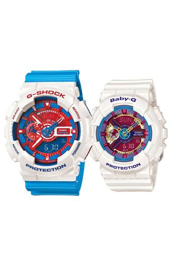 Casio G-Shock GA-110AC-7A and Baby-G BA-112-7A Couple Resin Strap Watch Blue  