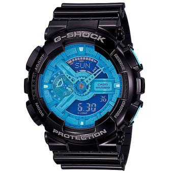 Casio G-Shock GA-110B-1A2DR Resin Strap-Black/Blue (Intl)  