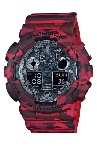 Casio G-Shock Jam Tangan Pria - Camo Red - Strap Rubber - GA-100CM-4ADR  