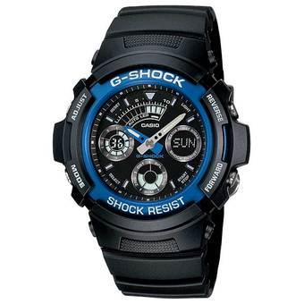 Casio G-Shock Jam Tangan Pria - Hitam - Strap Rubber - Watch AW 591-2A  