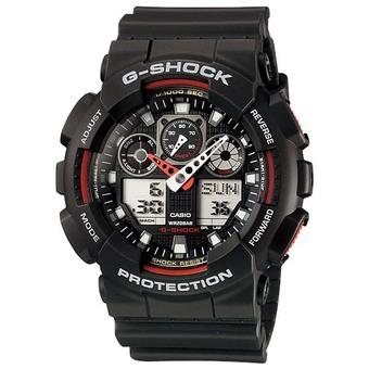 Casio G-shock GA-100-1A4 Original - Hitam-Merah  