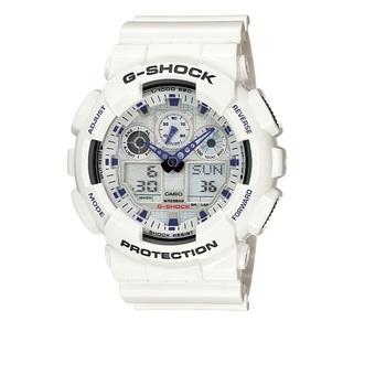 Casio G-shock Jam Tangan Pria - Putih - Strap Resin - GA 100A-7A Original  