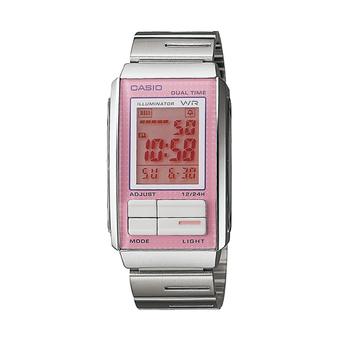 Casio Jam Tangan Futurist La201w-4a3 Wanita Stainless Steel Pink Polkadot - Silver  