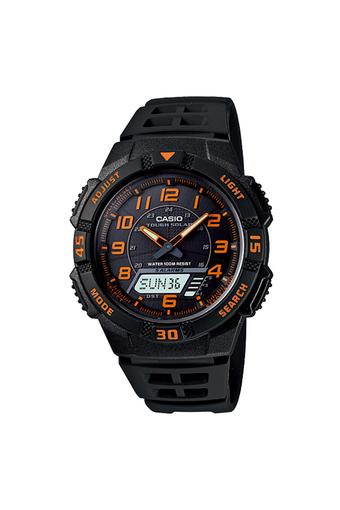 Casio Jam Tangan Pria AQ-S800W-1B2 - Hitam/Oranye  