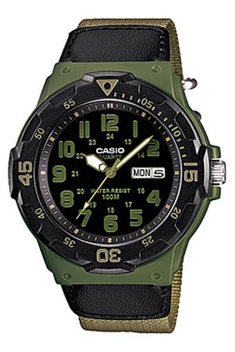 Casio Jam Tangan Pria Analog - Hijau - Strap Kanvas - MRW-200HB-3B  