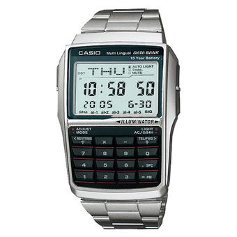 Casio Jam Tangan Pria DATABANK DBC32D-1ADF - Silver Hitam  