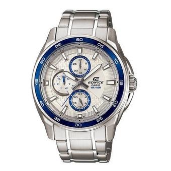 Casio Jam Tangan Pria EDIFICE EF-334D-7AVDF - Silver Putih  