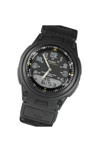 Casio - Jam Tangan Pria - Hitam - Strap Kanvas - AW-80V-1B  