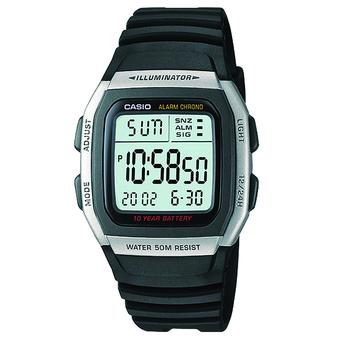 Casio - Jam Tangan Pria - Hitam - Strap Karet - W-96H-1AV Original  