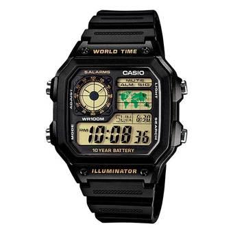 Casio Jam Tangan Pria - Hitam - Strap Rubber - Watch AE 1200WH-1B  