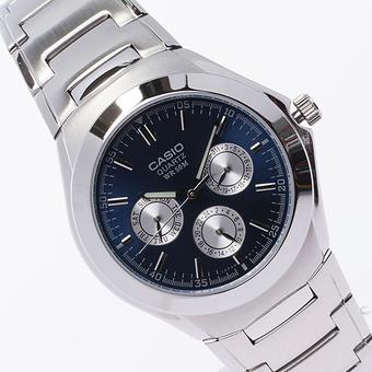 Casio Jam Tangan Pria MTP-1247D-2AVDF - Silver biru  