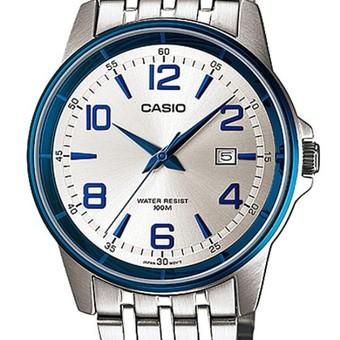 Casio Jam Tangan Pria MTP-1344BD-7A2VDF - Silver biru  