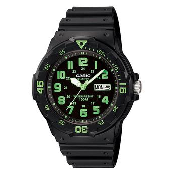 Casio Jam Tangan Pria Mrw200h-3bv Sporty - Hijau Strap Karet - Hitam  