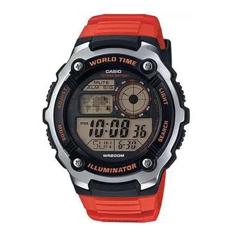 Casio - Jam Tangan Pria - Orange - Karet - AE2100W-4AV  