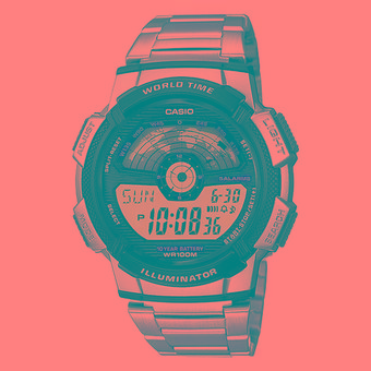 Casio Jam Tangan Pria -Putih Hitam- AE-1100WD-1AVDF  