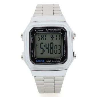 Casio Jam Tangan Pria - Silver - Strap Stainless Steel - Digital A-178WA-1AUDF  