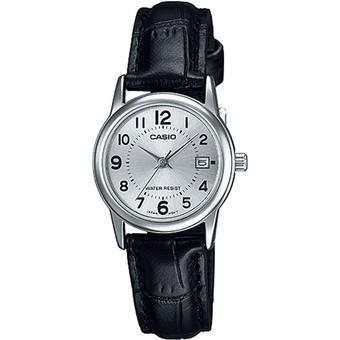 Casio - Jam Tangan Wanita - Hitam - Strap Leather - LTP-V002L-7B  