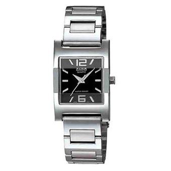 Casio Jam Tangan Wanita LTP-1283D-1ADF - Silver Hitam  