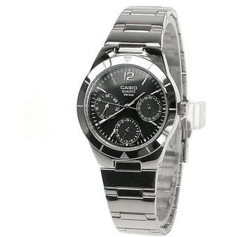 Casio Jam Tangan Wanita LTP-2069D-1AVDF - Silver Hitam  