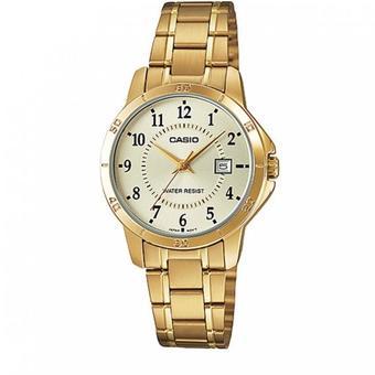 Casio Jam Tangan Wanita LTP-V004G-9BUDF - Stainless Steel - Gold  