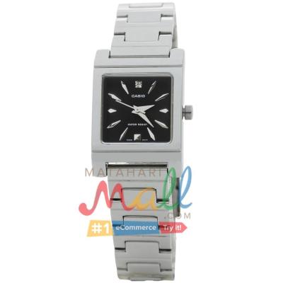 Casio - Jam Tangan Wanita - Putih Hitam - Stainless Steel - LTP-1237D-1A2DF