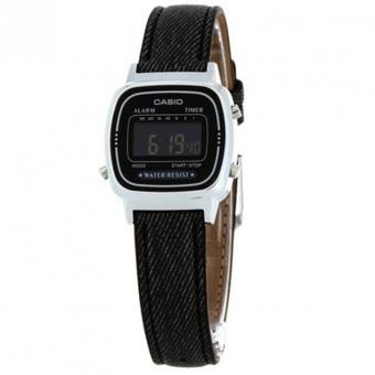 Casio LA-670Wl-1B Digital Jam Tangan Wanita - Hitam - Strap Bahan Kain - Fashion  