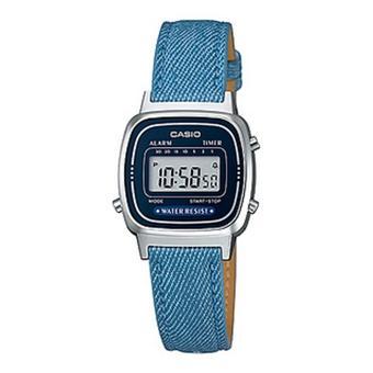 Casio LA-670Wl-2a2 Digital Jam Tangan Wanita - Biru Tua - Strap Bahan Kain - Fashion  