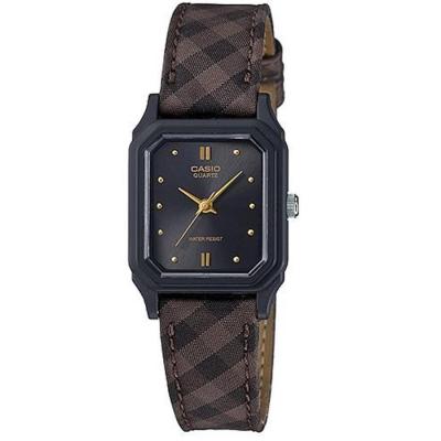 Casio LQ-139LB-1ADF - Analog Watch - Jam Tangan Wanita - Cloth Band - Petite Size - Hitam Cokelat