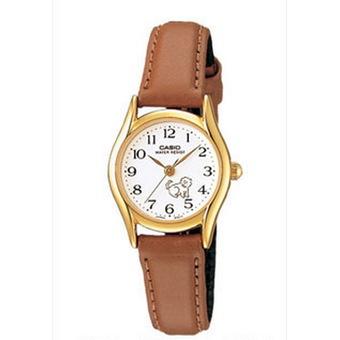 Casio LTP-1094Q-7B7 - Women Watch - Cokelat - Tali Kulit  