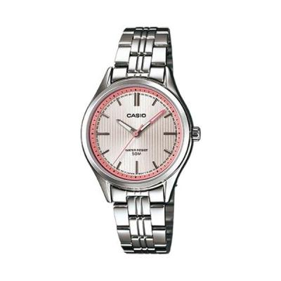 Casio LTP-E104D-7AVDF Jam Tangan Wanita Stainless Steel - White