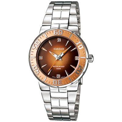 Casio Ladies Analog LTD-2000D-5AVDF Jam Tangan Wanita Stainless Steel - Brown