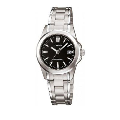 Casio Ladies Analog LTP-1215A-1A2DF Jam Tangan Wanita Stainless Steel - Black