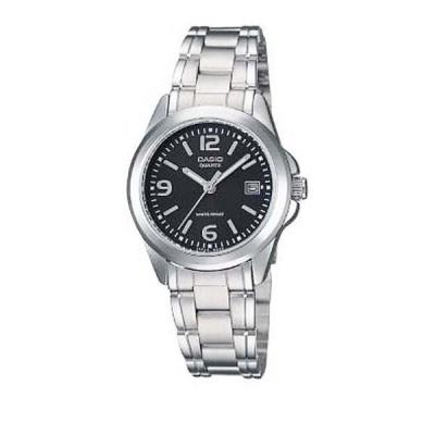 Casio Ladies Analog LTP-1215A-1ADF Jam Tangan Wanita Stainless Steel - Black