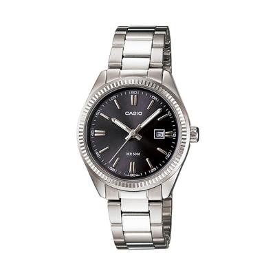 Casio Ladies Analog LTP-1302D-1A1VDF Jam Tangan Wanita Stainless Steel - Black