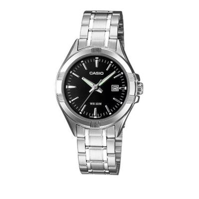 Casio Ladies Analog LTP-1308D-1ADR Jam Tangan Wanita Stainless Steel - Black