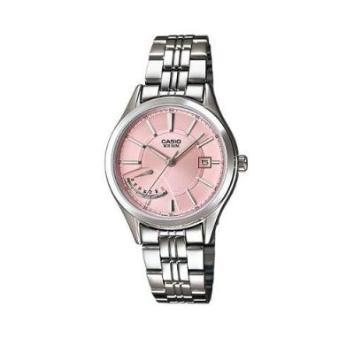 Casio Ladies Analog LTP-E102D-4AVDF Jam Tangan Wanita Stainless Steel - Pink