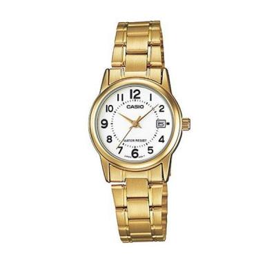 Casio Ladies Analog LTP-V002G-7BUDF Jam Tangan Wanita Stainless Steel - Gold