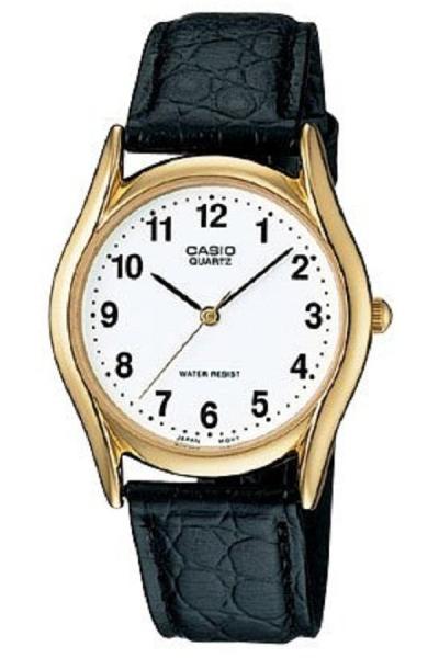 Casio MTP-1094Q-7B1 - Analog Watch - Jam Tangan Unisex - Genuine Leather Band - Hitam