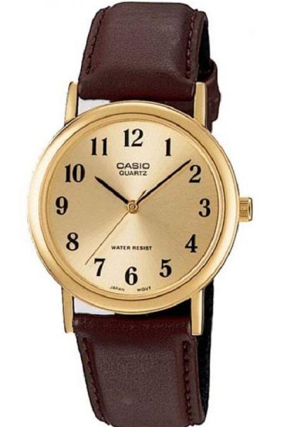 Casio MTP-1095Q-9B1 - Analog Watch - Jam Tangan Unisex - Genuine Leather Band - Cokelat